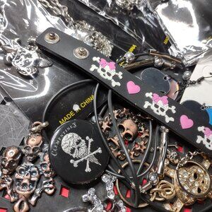 Lot Of Skull Themed Jewelry And Accessories CDK13